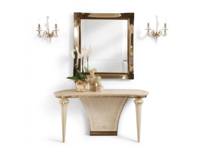 Muebles Estilo Barroco Mesa consola Espejo Madera Italianos Mesas Grupo de 2 piezas Set