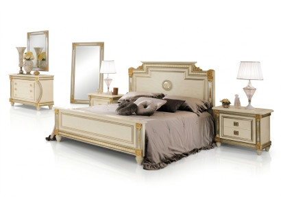 Cama 2x mesita de noche Diseño Dormitorio Clásico Conjunto de lujo de 3 piezas Muebles