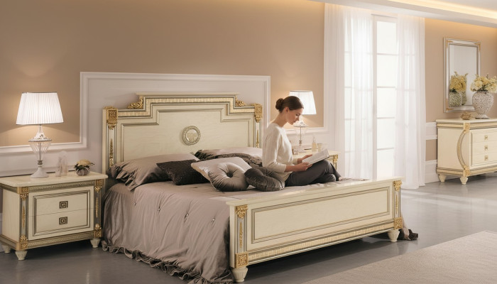 Cama real 2 mesitas de noche Conjunto de dormitorio de 3 piezas Set de madera Camas nuevas
