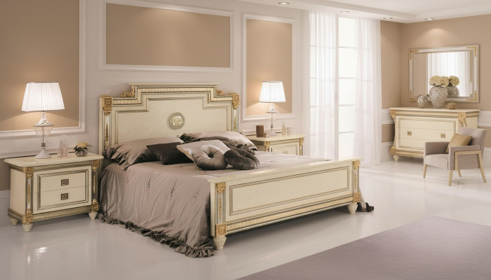 Cama real 2 mesitas de noche Conjunto de dormitorio de 3 piezas Set de madera Camas nuevas