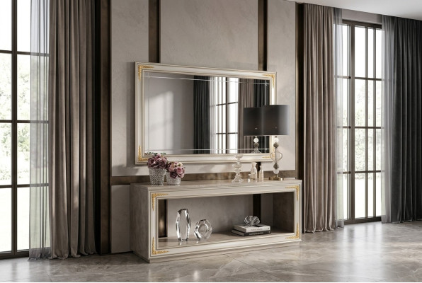 Espejo Espejo de pared Espejo de pasillo Rectangular Madera Decoración de pared Espejito Barroco