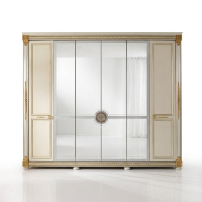 Armario de dormitorio de madera de estilo moderno con armarios de lujo clásicos.
