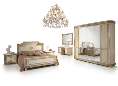 Dormitorio Set Diseño Moderno Lujo Muebles Cama 2x Mesita de Noche 7 pzas. Italia Nuevo