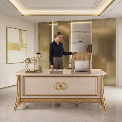 Diseño de oficina escritorio mesa silla mobiliario con silla 2 piezas. arredoclassic