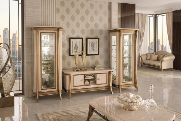 Diseño estantes rtv Sideboard Mueble de televisión Mueble bajo pared Armario de lujo Cómoda Estante