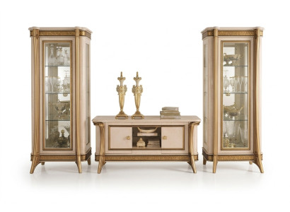 Diseño estantes rtv Sideboard Mueble de televisión Mueble bajo pared Armario de lujo Cómoda Estante