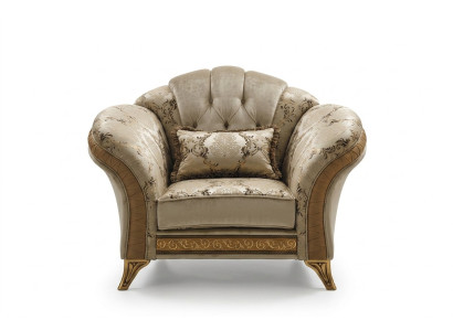 Sillón de lujo para sala de estar, hotel, tapizado clásico de un solo asiento beige arredoclassic.