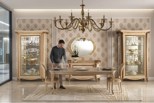 Diseño Espejo Espejo de Pared Marco de Madera Real Espejo Colgante Muebles de Lujo Barroco.