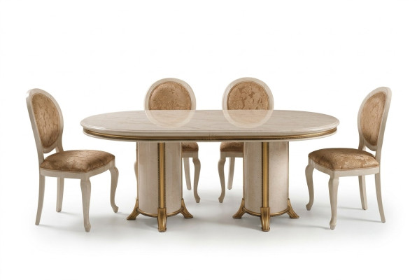 Conjunto de comedor italiano, silla de grupo de mesa de comedor 7 piezas. arredoclassic