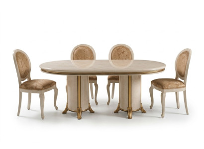 Conjunto de comedor italiano, silla de grupo de mesa de comedor 7 piezas. arredoclassic