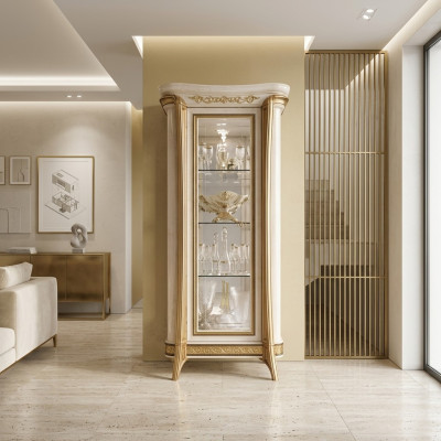 Lujo escaparate vitrina gabinete de vidrio estilo clásico mueble estante ITALIA NUEVO