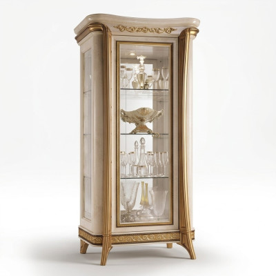 Lujo escaparate vitrina gabinete de vidrio estilo clásico mueble estante ITALIA NUEVO