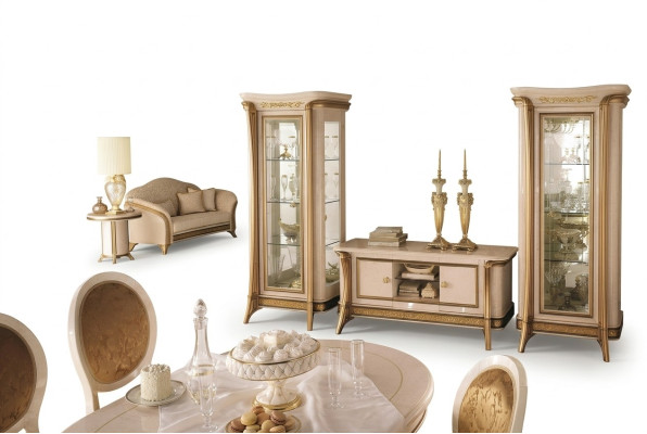 Set de muebles de sala: aparador de sala, 2 vitrinas, conjunto de 3 piezas de pared para sala arredoclassic