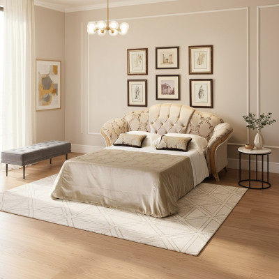 Sofá de 3 plazas con función de cama, tela de tapicería de muebles de arredoclassic.