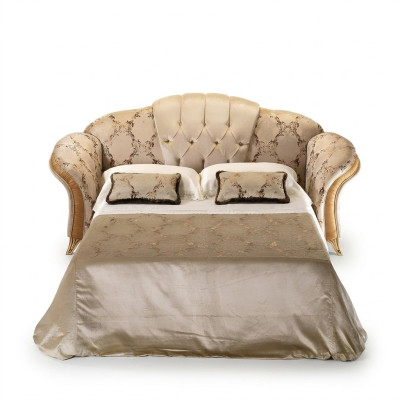 Sofá de 3 plazas con función de cama, tela de tapicería de muebles de arredoclassic.