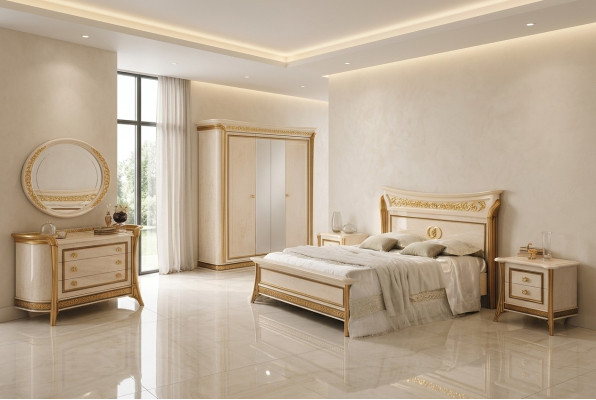 Cama 2x Mesita de noche 3 pzs. Juego de dormitorio Muebles Modernos Camas arredoclassic nuevos