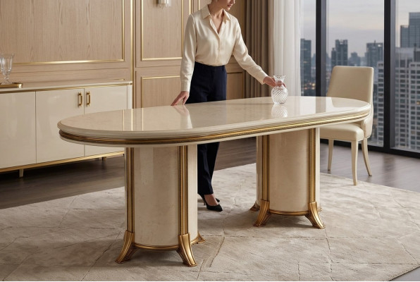 Comedor sala de estar clásico beige arredoclassic mesa de comedor diseño mesa de madera