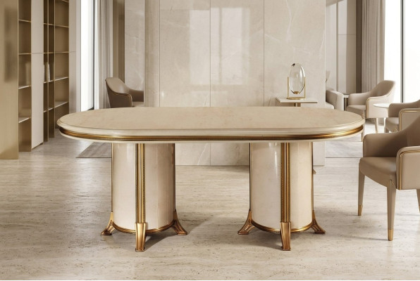 Comedor sala de estar clásico beige arredoclassic mesa de comedor diseño mesa de madera