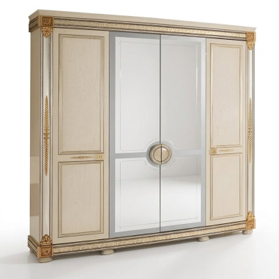Armario de ropa de lujo Armarios de ropa Muebles brillantes de diseñador Vivienda de madera Nueva