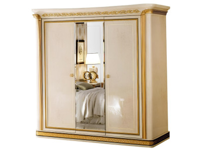 Armario de ropa de dormitorio de madera con 3 puertas, armarios de lujo arredoclassic.