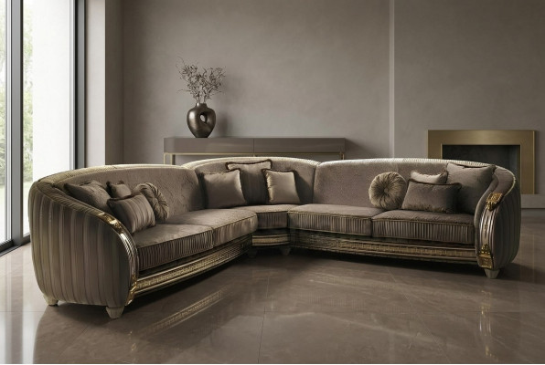 Sofá en forma de L Sofá de cuero Sofá Seccional Set de muebles Diseño Sofá esquinero arredoclassic