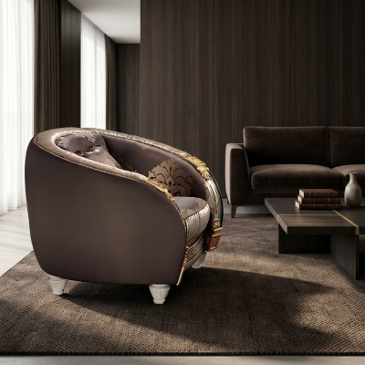 Sillón clásico Sofá para televisión de 1 plaza Sofá para diseñadores de tela Acolchado Nuevo