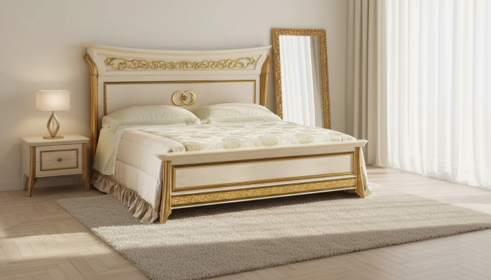 Diseño de cama de lujo doble para hotel, habitación para dormir 180x200, muebles arredoclassic.