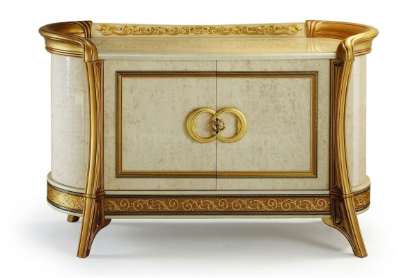 Cómoda de diseño de madera armario de lujo aparador beige