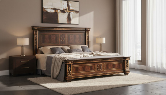 Dormitorio Hotel Camas Cama doble Diseño Madera 180x200 cm Muebles Arredoclassic