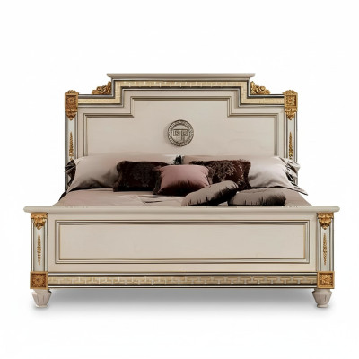 Lujo dormitorio cama tapizada Diseño lujo doble camas de hotel cama king size