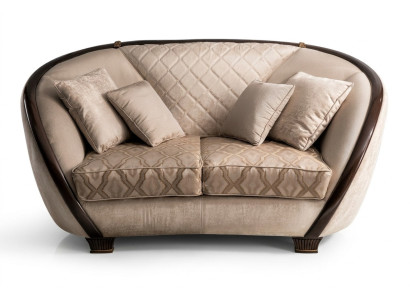 Sofá de tela para sala de estar de 2 plazas, sofá de diseño, beige, textil, tapizado.