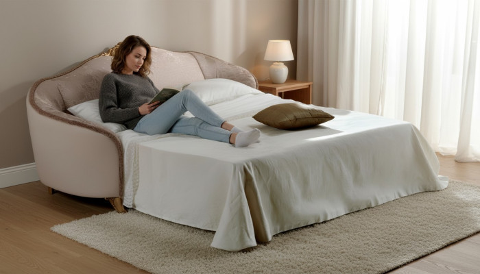 Sofá sofá cama diseñador sofá de 3 plazas con función de cama sofá textil tapizado