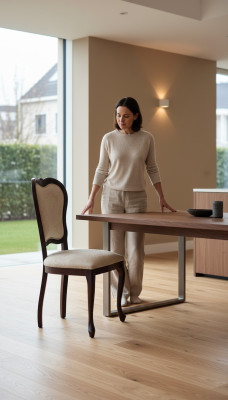 Silla de diseño de lujo Sillón tapizado 1x Sillón Sala de estar Comedor Textil