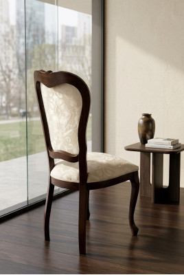 Silla de diseño de lujo Sillón tapizado 1x Sillón Sala de estar Comedor Textil