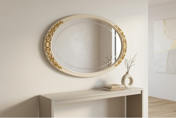 Diseño Espejo Espejo de pared Marco de madera Espejo colgante Lujo Muebles italianos