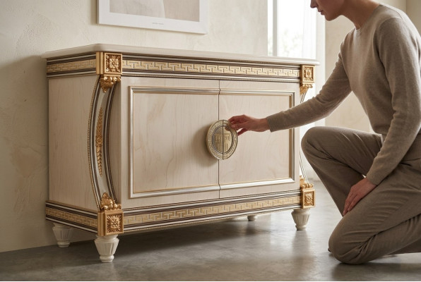 Cómoda Aparador de madera Armario Credenza Diseño italiano Muebles de lujo Nuevos