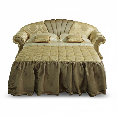 Sofá de 2 plazas diseño clásico de tela de tapicería con función de cama.