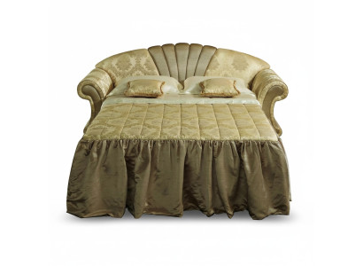 Sofá de 2 plazas diseño clásico de tela de tapicería con función de cama.