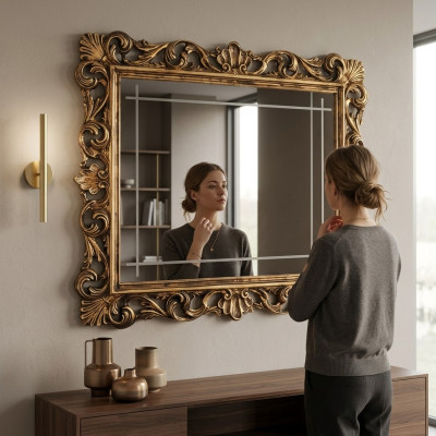 Espejo de diseño clásico de muebles italianos Espejo de pared de vidrio arredoclassic Nuevo