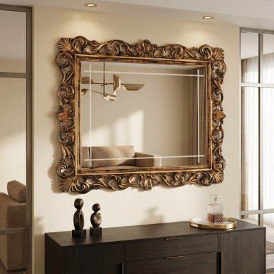 Espejo de diseño clásico de muebles italianos Espejo de pared de vidrio arredoclassic Nuevo