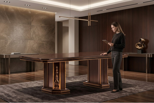 Mesa de comedor, mesa de comedor, mesas extensibles para la sala de estar de la cocina, mesa de 200/300-110 cm.