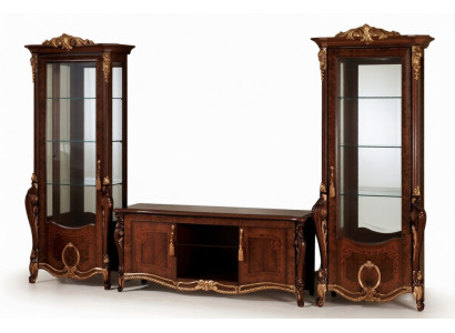 Conjunto de muebles de sala de estar Designer, aparador de sala de estar, 2 vitrinas, 3 piezas. Mueble de pared nuevo.