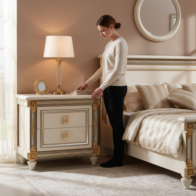 Diseño mesa noche auxiliar consola habitación cama lujo consolas mesas Italia