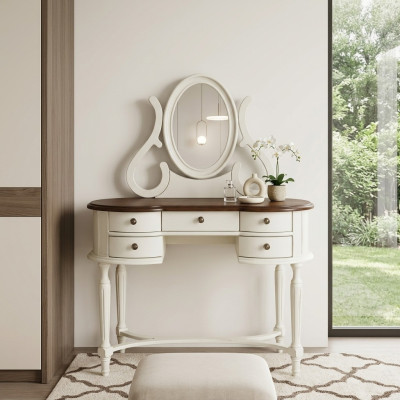 Cómoda tocador con espejo de pared Mesas de consola para peluquería Mesas de dormitorio.