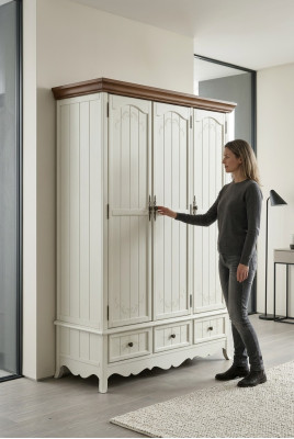 Clásico armario de madera Armario de campo Dormitorio Armarios de madera Muebles de madera