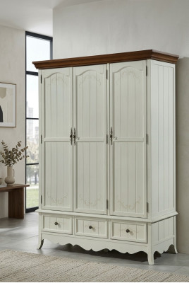 Clásico armario de madera Armario de campo Dormitorio Armarios de madera Muebles de madera