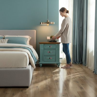 Mesitas de noche clásicas de madera real, mesita de consola de dormitorio, mesas auxiliares