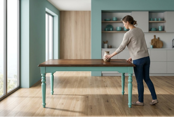 Mesa de comedor Conjunto de mesas de madera para sala de estar de diseño de 150 cm nuevo