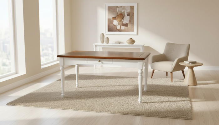 Diseño de mesa de comedor de madera Mesas Muebles de comedor Rectangular Mesas de madera maciza Estilo rústico