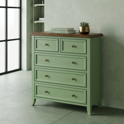 Cómoda verde, aparador, armario, muebles de madera real, cómodas, armarios nuevos.